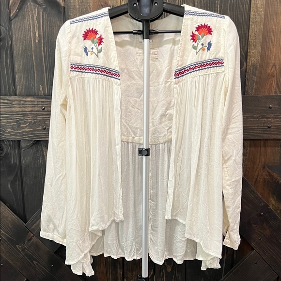 O'Neill Felicia Cardigan M Embroidered Floral Kimono Naked Natural Boho Festival - Picture 1 of 13